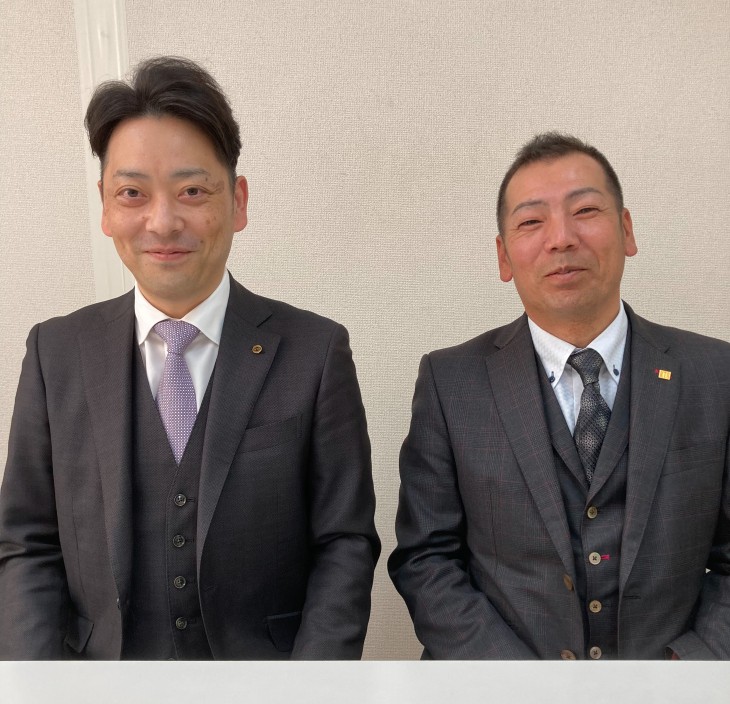 萩原社長（左）と山﨑専務が2人でスタートした西和物流
